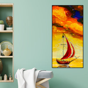 Premium Wall Painting of The Sailing Boat in Sea