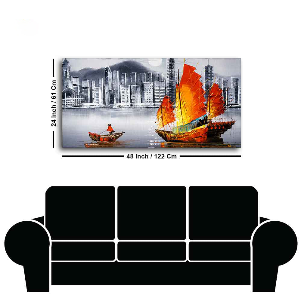 Premium Wall Painting of Victoria Harbor, Hong Kong