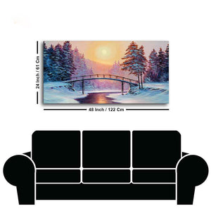 Premium Wall Painting of Winter Landscape with the River