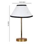 Premium White and Black Textured Metal Golden Finish Table Lamp
