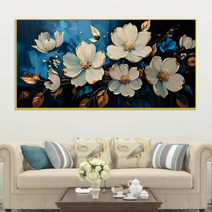 Premium White Flower Canvas Wall Art Painting for Wall Décor