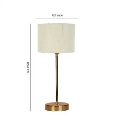 Premium White Jute with Metal Golden Finish Table Lamp