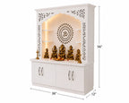 Premium White Wooden Floor Temple with Storage Space for Home