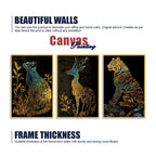 Premium Wild Animal Canvas Wall Painting Set of Three