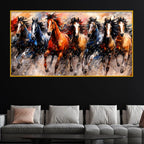 Premium Wild Horses Crystal Glass Wall Painting