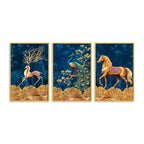 Premium Wildlife Nature Canvas Wall Art Painting Set of Three
