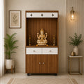 Premium Wooden Floor Temple with Spacious Drawer & Door Storage for Home & Office