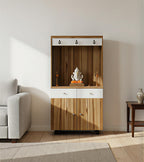 Premium Wooden Floor Temple with Spacious Drawer & Door Storage for Home & Office