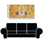 Premium Yellow Floral Themed Shreenathji Religious Canvas Pichwai Wall Painting