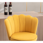Premium Yellow Velvet Lounge Bar Stools with Glamorous Golden Frame