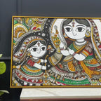 Madhubani Women Theme Canvas Painting | Ethnic Indian Wall Painting