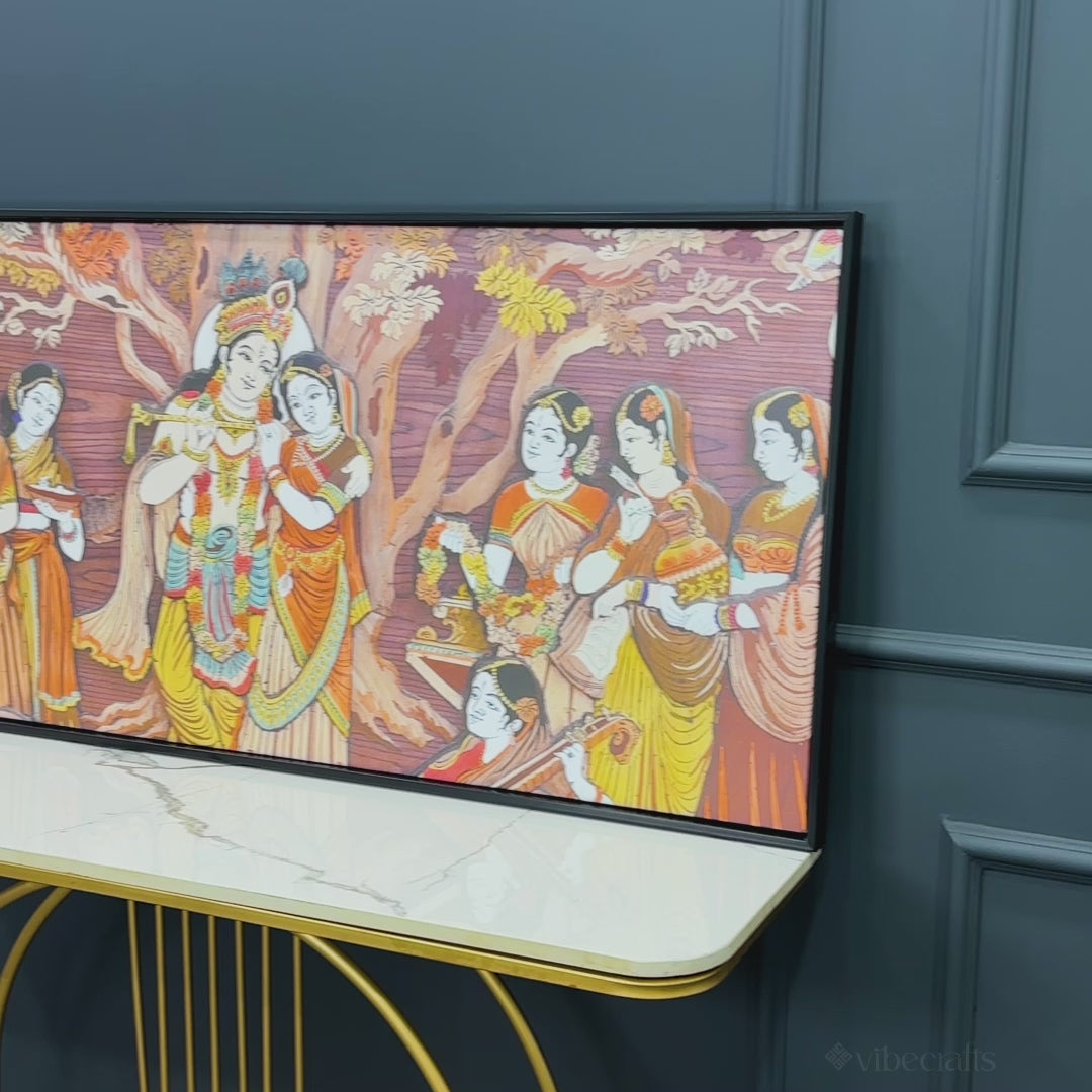 Radha Krishna Rasleela Canvas Wall Painting