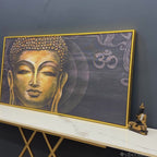 Premium Wall Painting of Gautam Buddha, Stylized Bodhi tree with OM