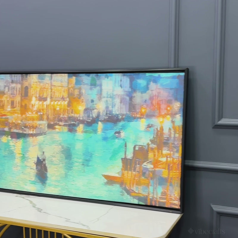 Venice City at Night Canvas Wall Painting
