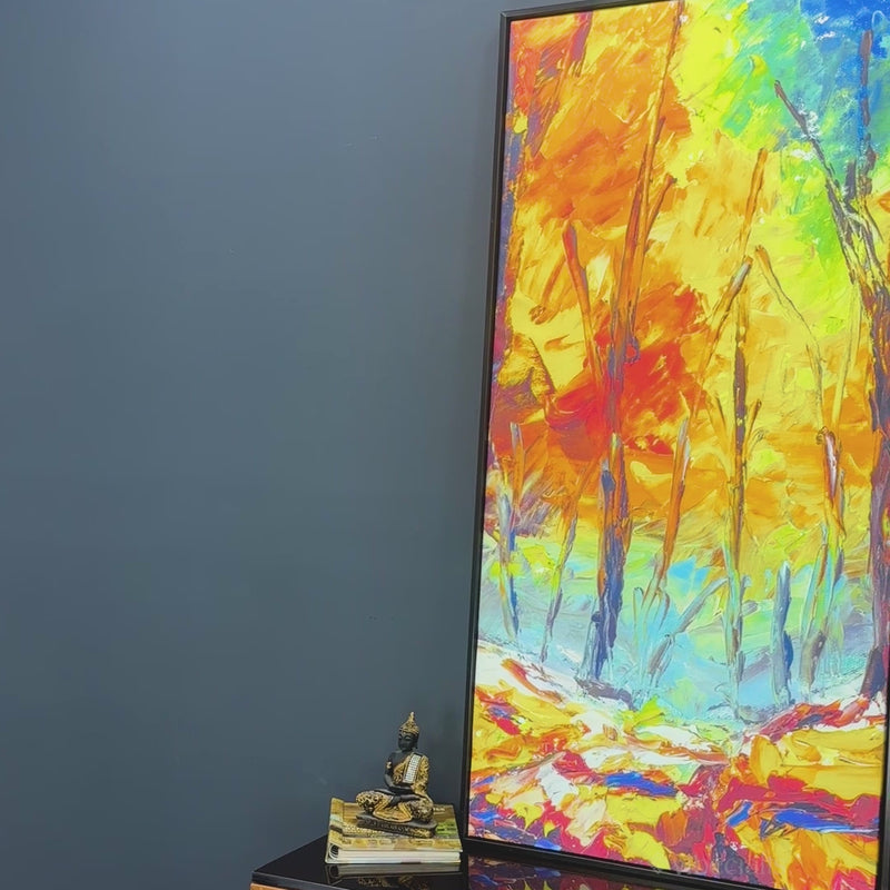 Nature Wall Painting of Colorful Autumn Forest