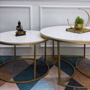 Trio Golden Nesting Tables Set of 3