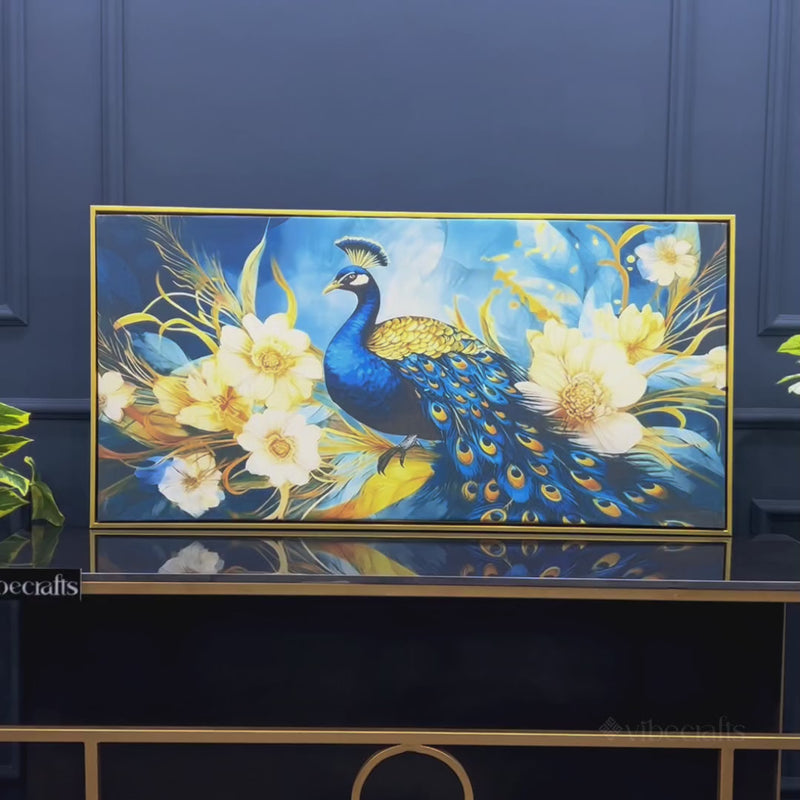 Modern Peacock Canvas Wall Painting for Bedroom & Living Room