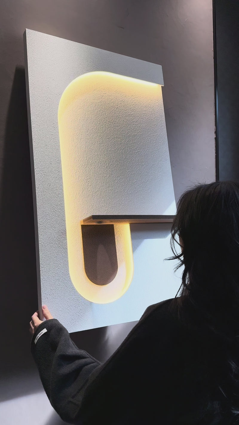 Elegant Decorative LED Light Wall Panel with Planter for Home & Office Spaces