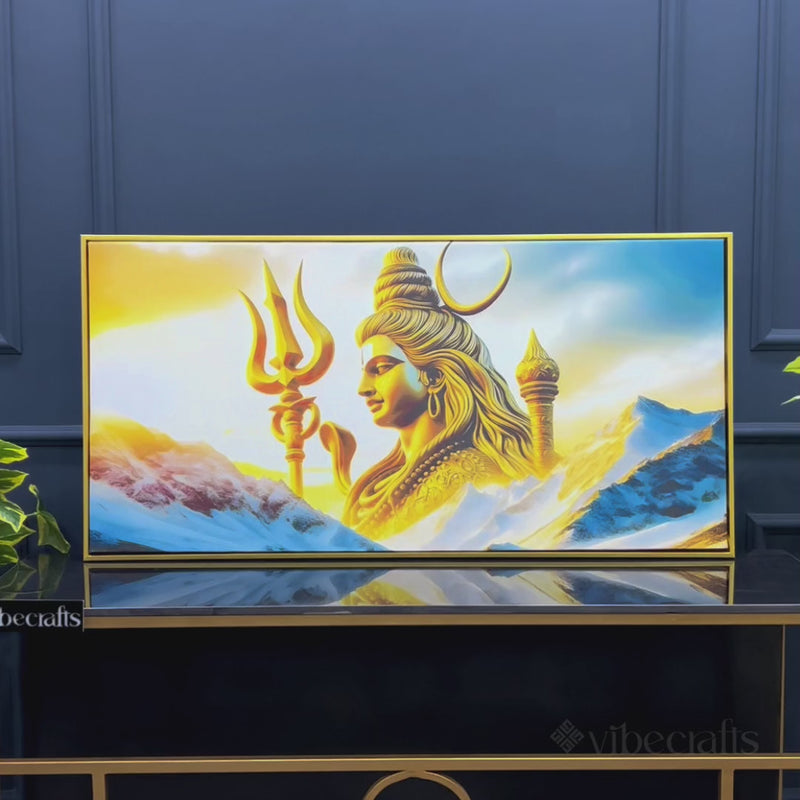 Elegant Lord Shiva Painting on Canvas for Wall Décor