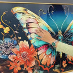 Premium Flower Crystal Glass Painting for Office & Home Décor