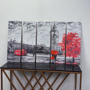 Beautiful View of London Wall Painting Set of Five Pieces