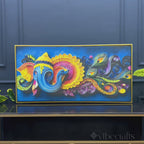 Unique Abstract Quilling Art Styled Lord Ganesha Canvas Wall Painting for Home & Office Decoration – Modern Spiritual Wall Decor