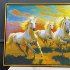 Seven Horses Running at Dawn Premium Canvas Wall Painting