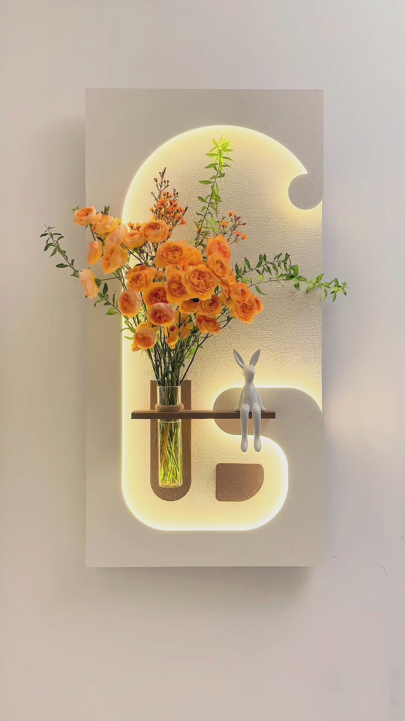 Modern LED Wall Decor with Vase Holder Decor