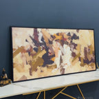 Abstract Art in Beige and Brown color Strokes Canvas Wall Painting