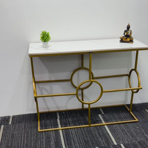 Contemporary Console Table in Geometric Pattern Design