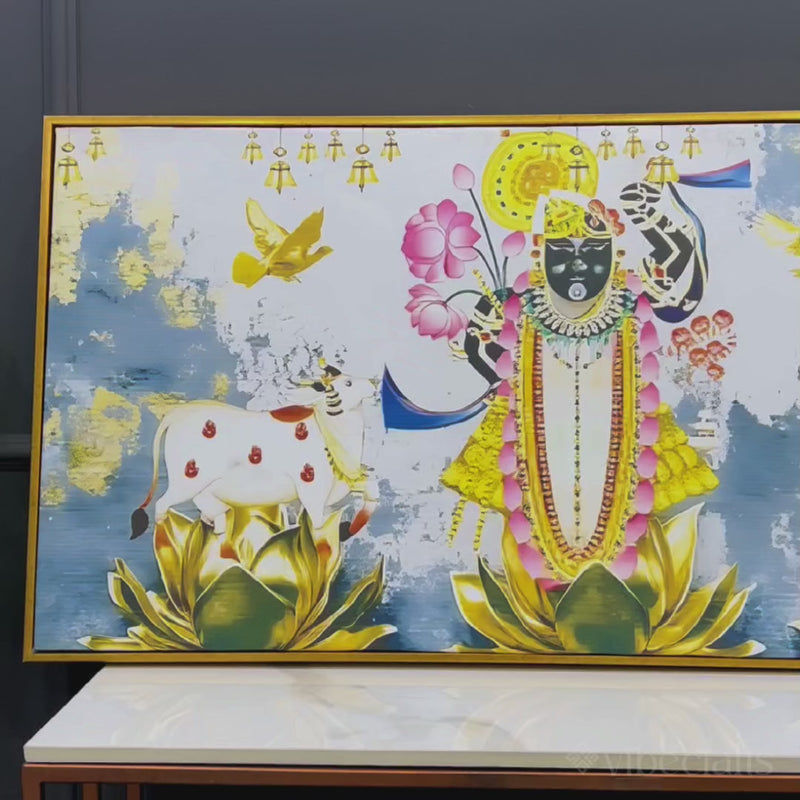 Shrinathji Krishna Pichwai Art Canvas Wall Painting