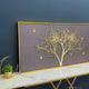 Golden Embossed Tree With Golden Birds Premium Canvas Wall Painting
