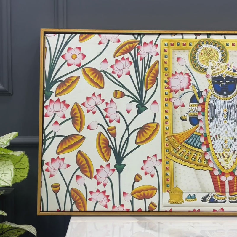 Lord Krishna Shrinathji Pichwai Art Wall Painting