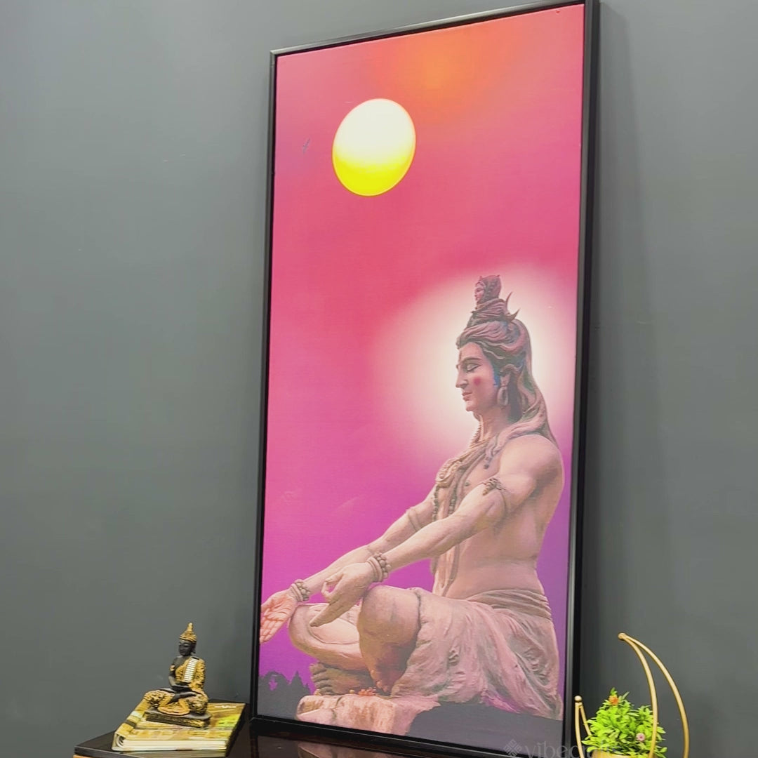 Hindu God Shiva Meditation Canvas Wall Painting