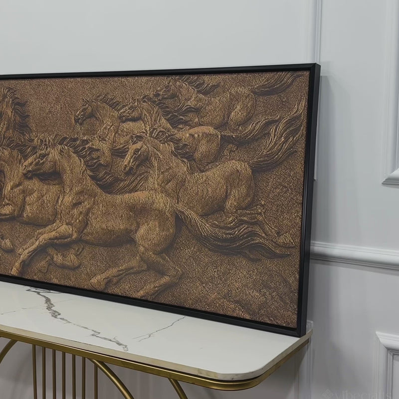 3D Seven Horses Running Premium Wall Painting