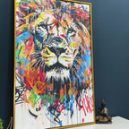 The Factors Of Lion Cotton Canvas Wall Painting