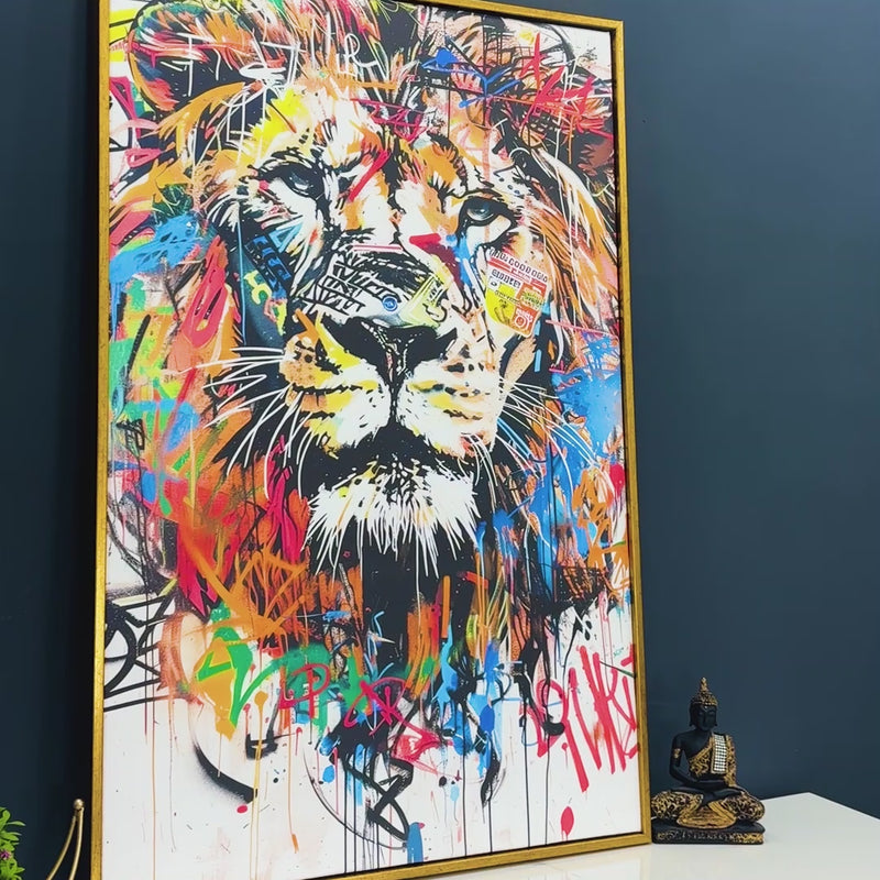 The Factors Of Lion Cotton Canvas Wall Painting