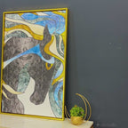 Elegant Hair Of The Black Unicorn Cotton Canvas Wall Painting