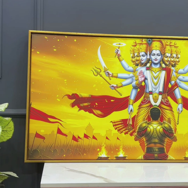 Traditional Vishvarupa Divine Wall Painting on Premium Canvas
