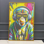 Chimp The Boss Cotton Canvas Wall Painting