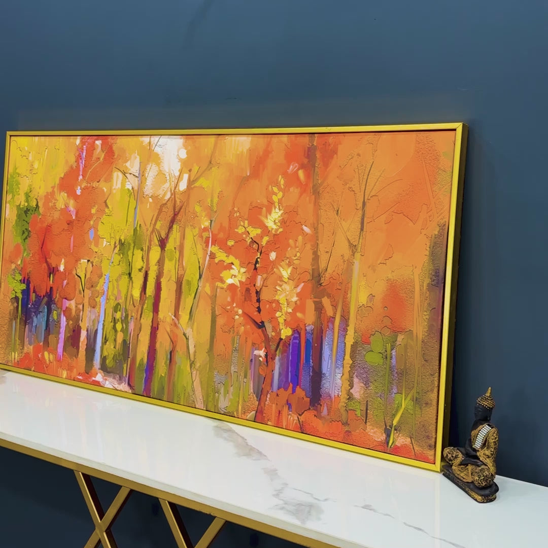 Nature Wall Painting of Colorful Autumn Forest