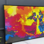 Colorful Radha Krishna Dancing Painting for Modern Interiors