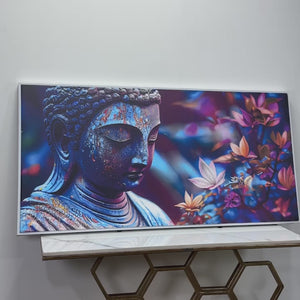 Lord Gautam Buddha Floral Art Canvas Wall Painting