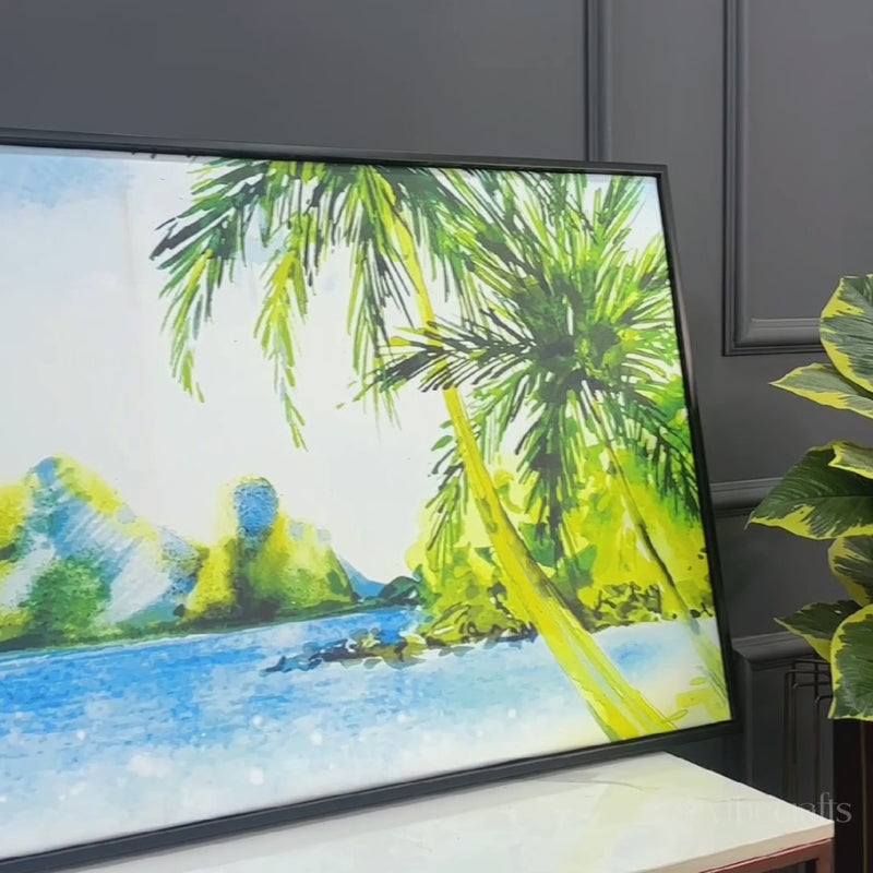 Premium Canvas Wall Painting of Beautiful Beach Scenery