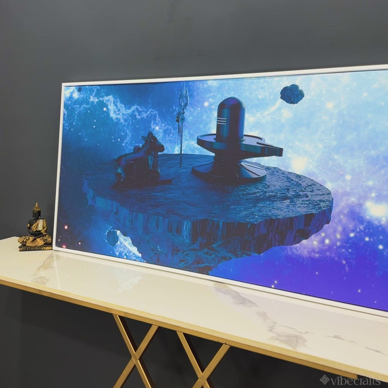 Shiva Lingam and Nandhi Statue Canvas Wall Painting