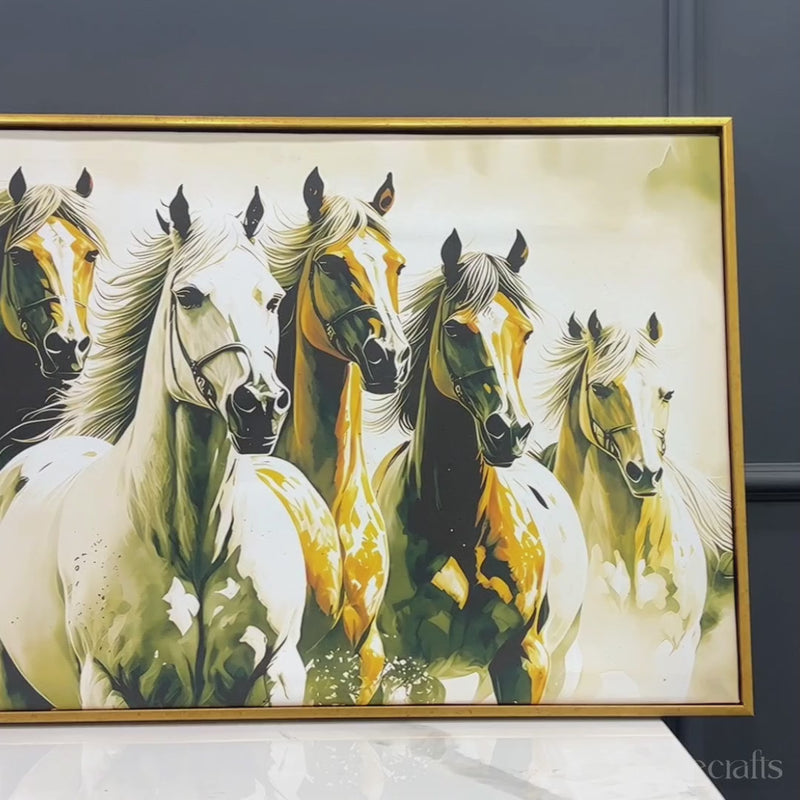 Seven Horse Herd Canvas wall Painting