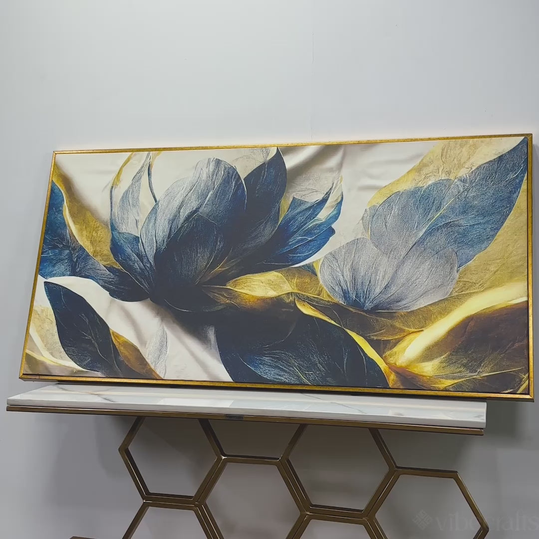 golden flower canvas painting video