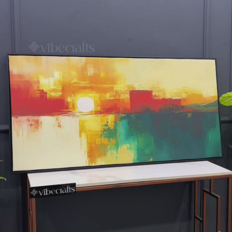 Abstract Sunset Canvas Wall Painting for Modern Living Room Décor