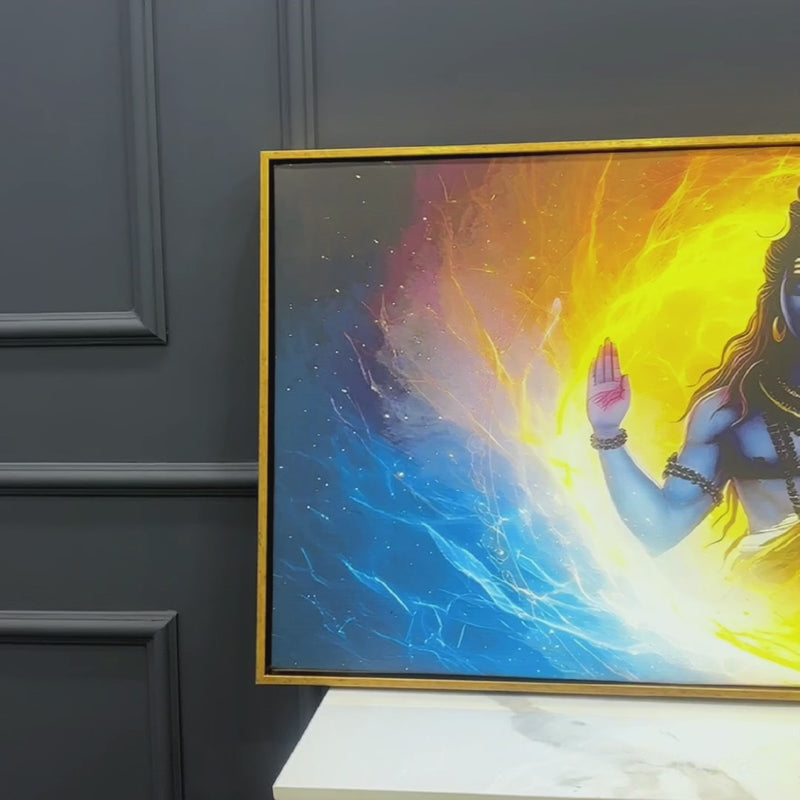 Lord Shiva Canvas Painting for Calm and Positive Wall Décor