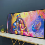 Divine Radha with Krishna Beautiful Canvas Wall Painting